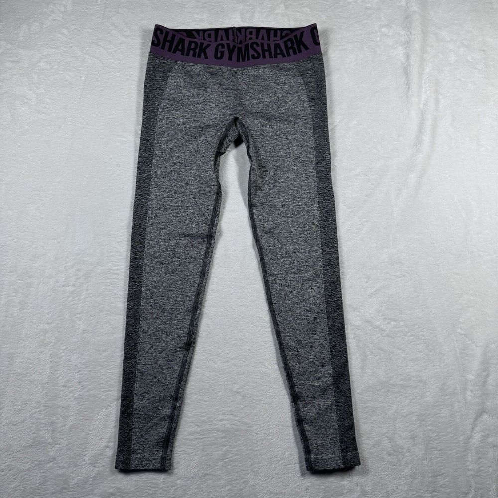 Gymshark Full Length Leggings Womens Size Small Seamless Logo Waist Gray‎
